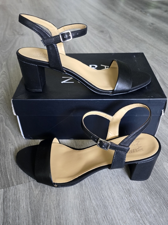Naturalizer Shoes - Naturalizer Black Block Heel Sandals with Ankle Strap